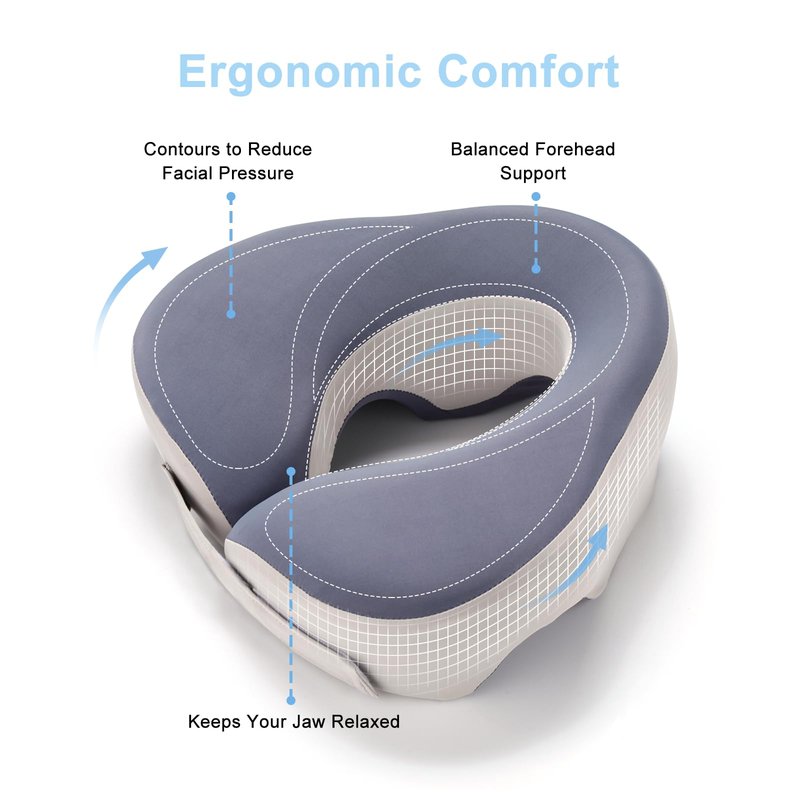 Avarstic Face Down Pillow for Sleeping & Eye Surgery Recovery – Bamboo Charcoal Memory Foam Prone Pillow with Adjustable Width & Triple Airflow Vents, Ergonomic Face Cradle for Vitrectomy, Massage