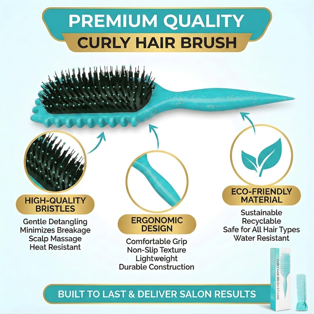 Ultimate Curl Defining Brush for Wet Curly Hair, Vented - Green