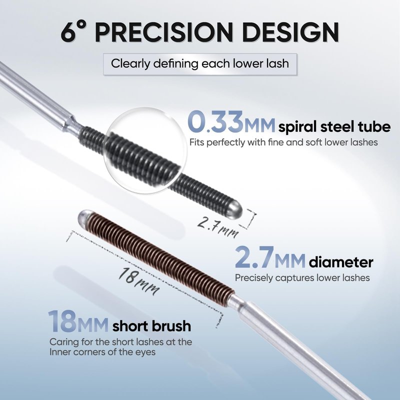 JUDYDOLL 3D Curling Eyelash Iron Mascara – Tubing Mascara with Ultra Fine Metal Wand, Contains Lengthening Fibers, Clump-Free&Smudge-Proof,Waterproof & Long-Lasting(6°Precision Design#01Black, 0.07oz)
