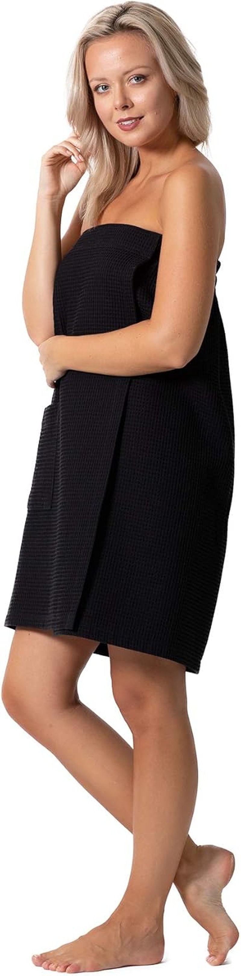 Robe Direct Quick Dry Waffle Spa Bath Wrap - Lightweight, Adjustable Closure, Elastic Top