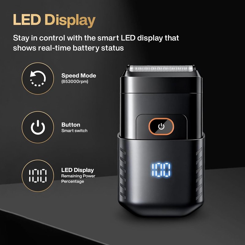 Skiennix Electric Foil Shaver - Waterproof Cordless Razor with LED Display | Dual Floating Heads, Perfect for Travel