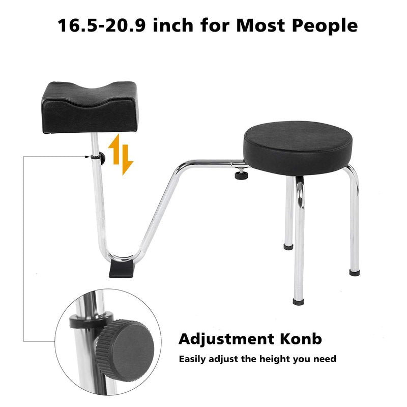 Dsmsseym Portable Pedicure Foot Rest Stool, Adjustable Height, Black, for Spa, Beauty Salon, Studio