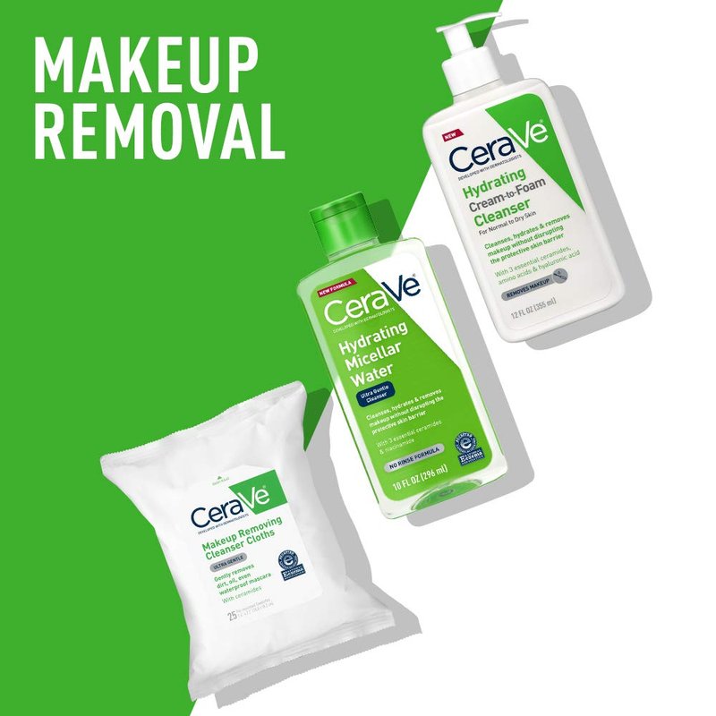 CeraVe Micellar Water - Hydrating Facial Cleanser & Eye Makeup Remover with Niacinamide | 10 Fl Oz