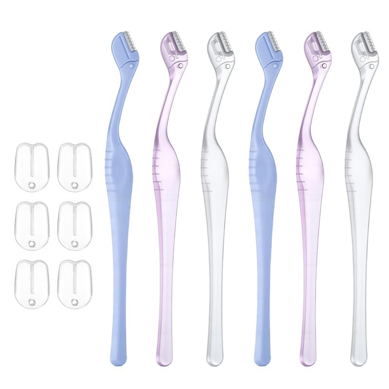 HJZHII 6 Pcs Eyebrow Razor for Women, Mini Eyebrow Razor Trimmer Small Face Razors Lip Hair Remover with Precision Cover Face Razors Eyebrows Shaver Shaving Removal Tool for Women Makeup FaceCare Tool