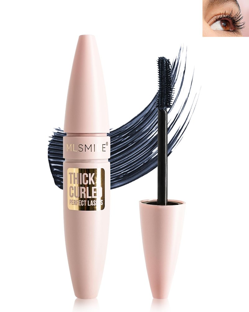 Black Grey Waterproof Mascara, Liquid Lashes Extensions Mascara with Dual-Sided Brush, Great for Lengthening and Volumizing Eyelashes, Tubing Mascera Fiber No Clumping, Long Lasting, Smudge-Proof-01