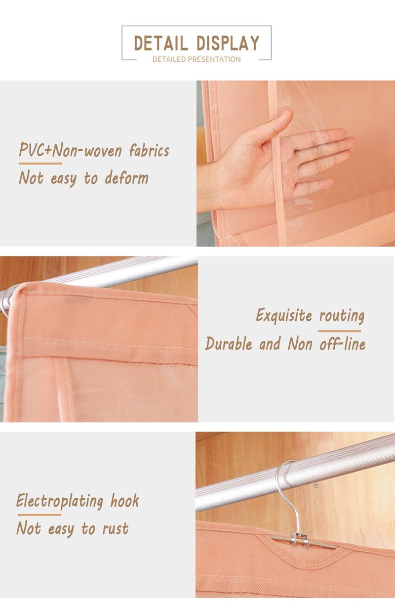AARAINBOW 2 Packs Hanging Handbag Purse Organizer for Closet, Womens Purse Storage Bag, 8 Pockets Wardrobe Space Saving Purse Holder, Wardrobe Handbag Organizer, 41L*13.5W (B, 2 Gray)
