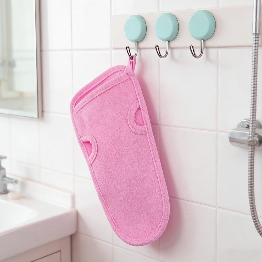 ericotry 3PCS Bathing Shower Exfoliating Mitts Towel Soft Skin Care Face Body Wash Massage Spa Mittens for Adult and Kids(Color Random)