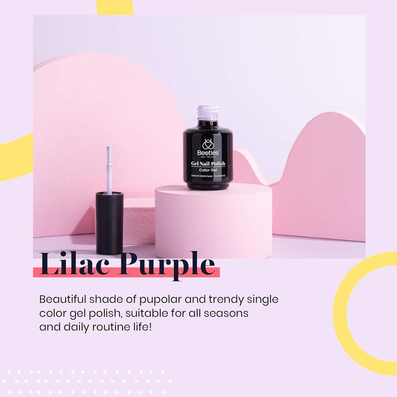 Beetles Light Purple Gel Polish - 15ml Lilac Violet Nail Gel for Soak Off UV LED | Perfect for Summer Manicures