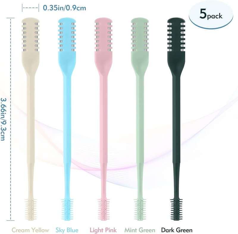 Nasal Hair Cutter - 2-in-1 Double-Sided Trimmer | Portable 360° Manual Design for Men & Women - Colorful 5-Pack