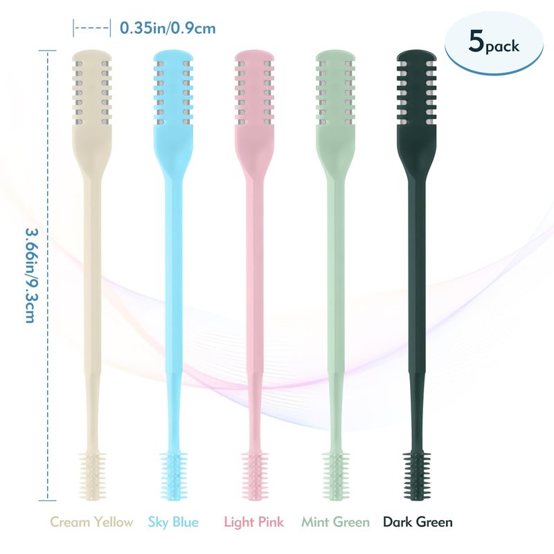 CNDNO 5Pcs 2-in-1 Nasal Hair Cutter, Double Sided Nose Hair Cutter, Portable 360° Rotating Manual Nose Hair Trimmer for Men and Women, Colorful