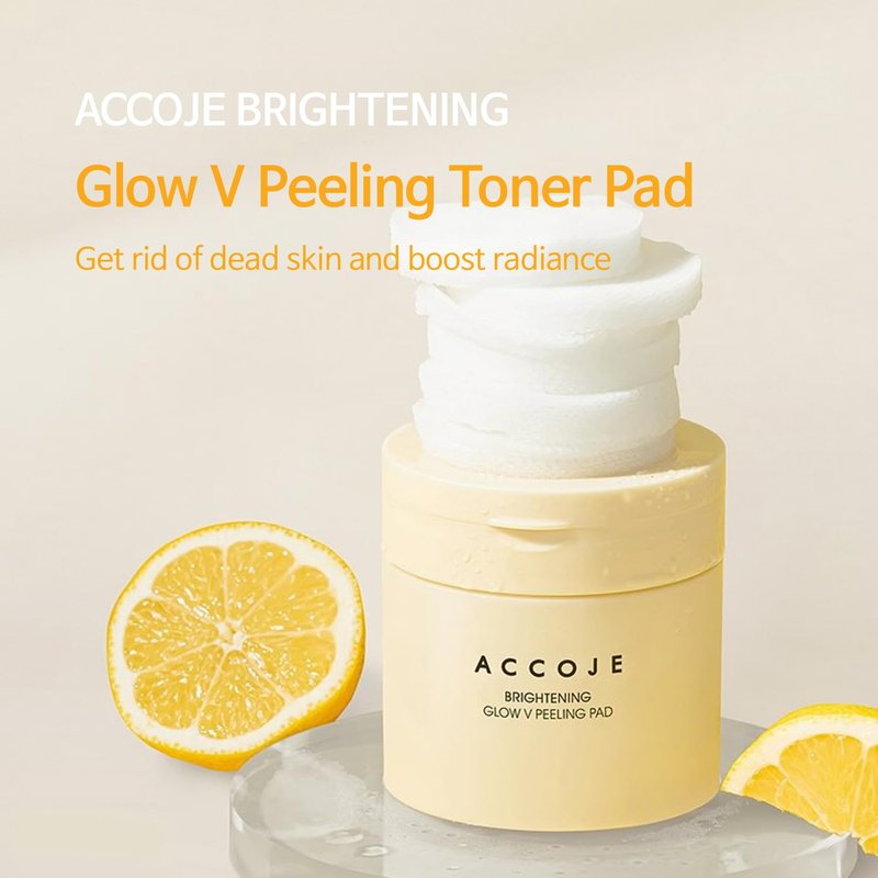 ACCOJE Brightening Peeling Toner Pads with Niacinamide, Glutathione & AHA+BHA, Dual-Textured Exfoliating Pads for Smoother Clearer Looking Radiant Skin, Korean Skincare (70 Pads)