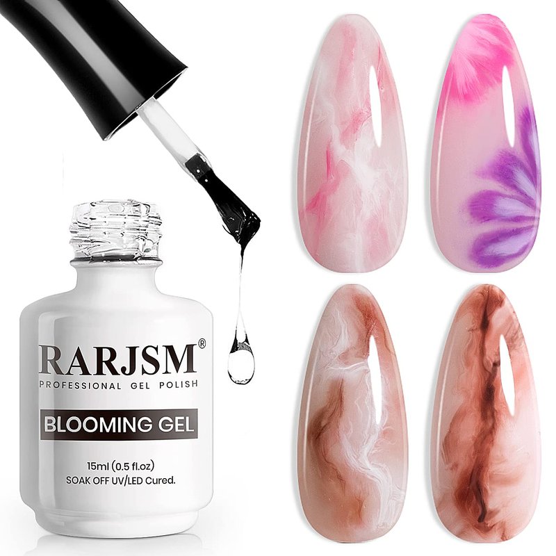 Blooming Gel Nail Polish - Clear 15ML UV LED Soak Off for Artistic Watercolor Nail Designs
