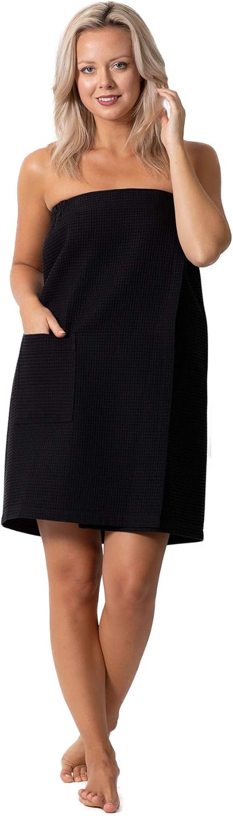 Robe Direct Quick Dry Waffle Spa Bath Wrap - Lightweight, Adjustable Closure, Elastic Top