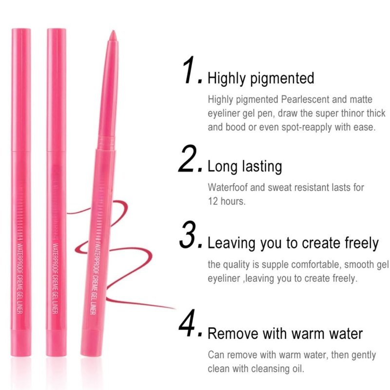 Regine Switzerland Retractable Eyeliner Pencil - Creamy, Pigmented, Smudge-Proof | White Shade