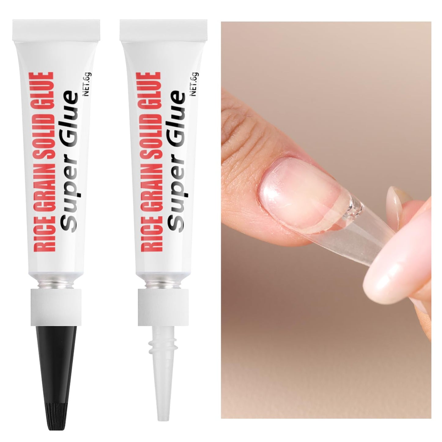 Strong Semi-Solid Nail Glue for Press-On Nails - Quick Drying Clear Gel | 6g x 2 PCS