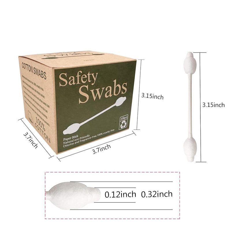 Safety Cotton Swabs for Babies - Large Tip Cotton Buds | 216 Pack