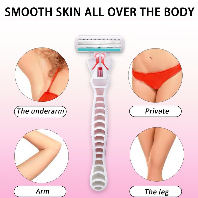 Hocmos Razors for Women Sensitive Skin，6 blade Lady Shaving Razor for Women, Women’s razors for Shaving Including 1 Travel Razors for Women with 19 Blade Refills
