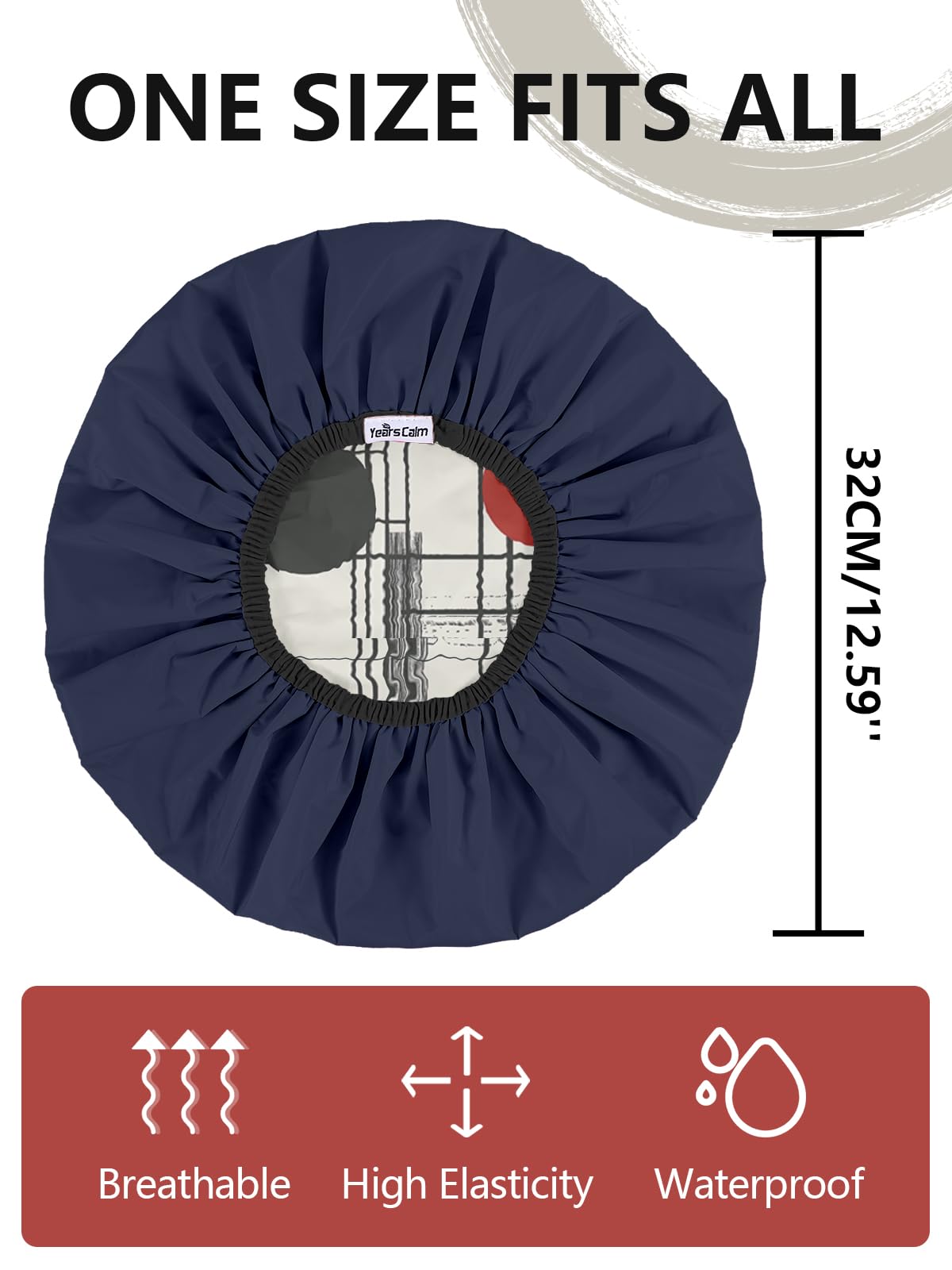 Years calm Shower Cap for Men, Waterproof Reusable Hair Cap with Dual-Layer Design, Reversible Double-Sided Use, Stretchable Elastic Band, Comfortable Fit for Shower, Gym, Hair Care & Travel