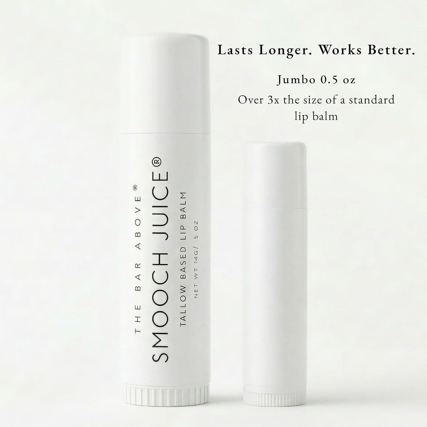 SMOOCH JUICE® Tallow Lip Balm - Jumbo 0.5 oz - Deep Hydration for Dry, Cracked Lips - Sensitive Skin Formula