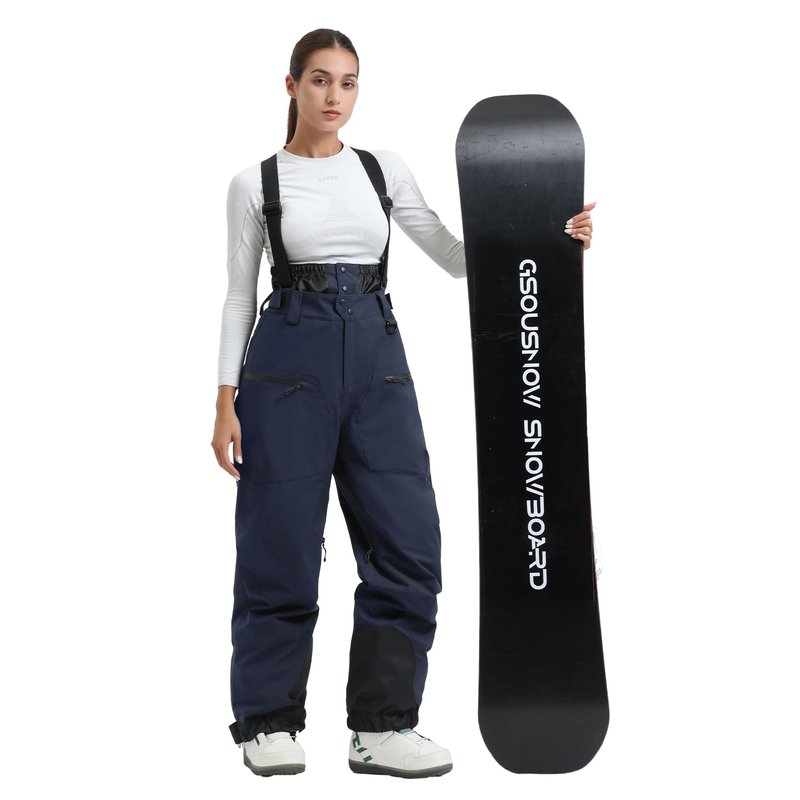 GSOU SNOW Womens Baggy Snowboard Pants Ski Bibs Snow Loose Overalls Waterproof Windproof Insulated Warm