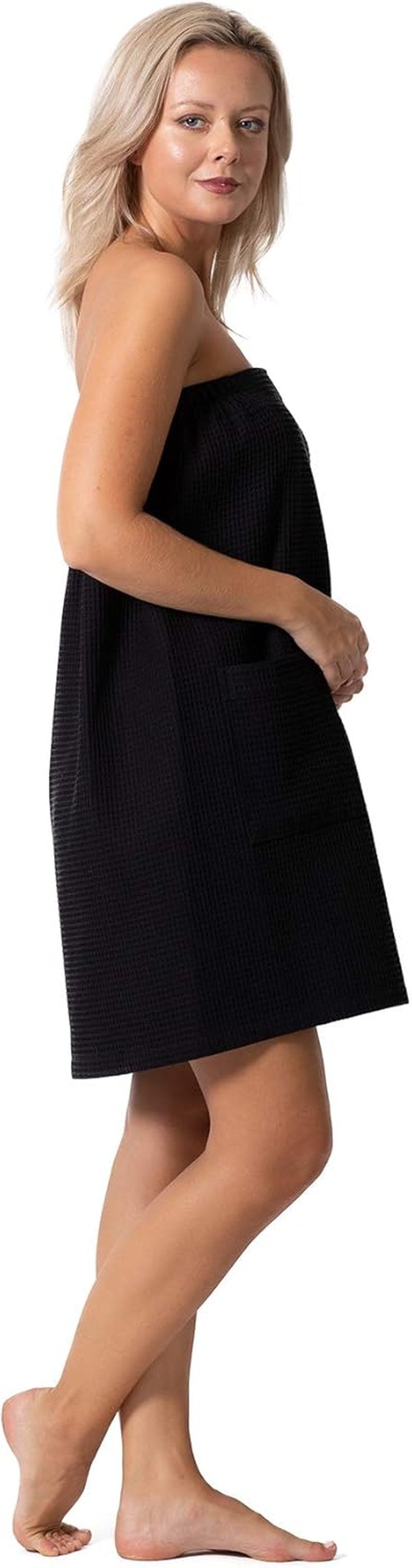 Robe Direct Quick Dry Waffle Spa Bath Wrap - Lightweight, Adjustable Closure, Elastic Top
