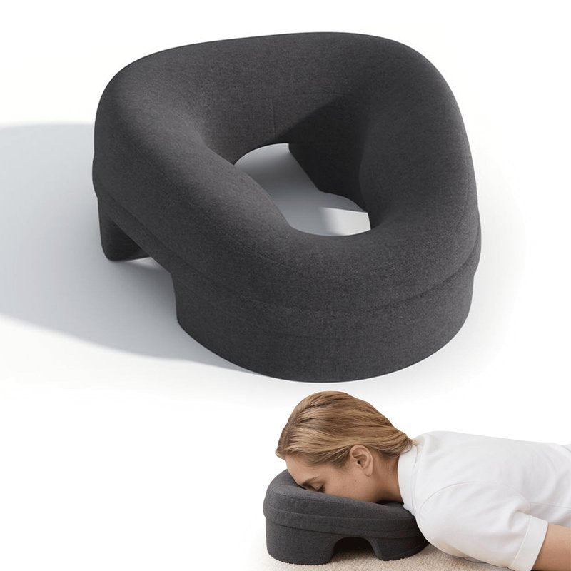 Face Down Pillow Massage Headrest for Bed, massage pillow on massage table, Piercing Pillows, Sleeping Pillow, Face Cradle After Eye Surgery, memory Removable Cover with Breathable Design, Dark Grey