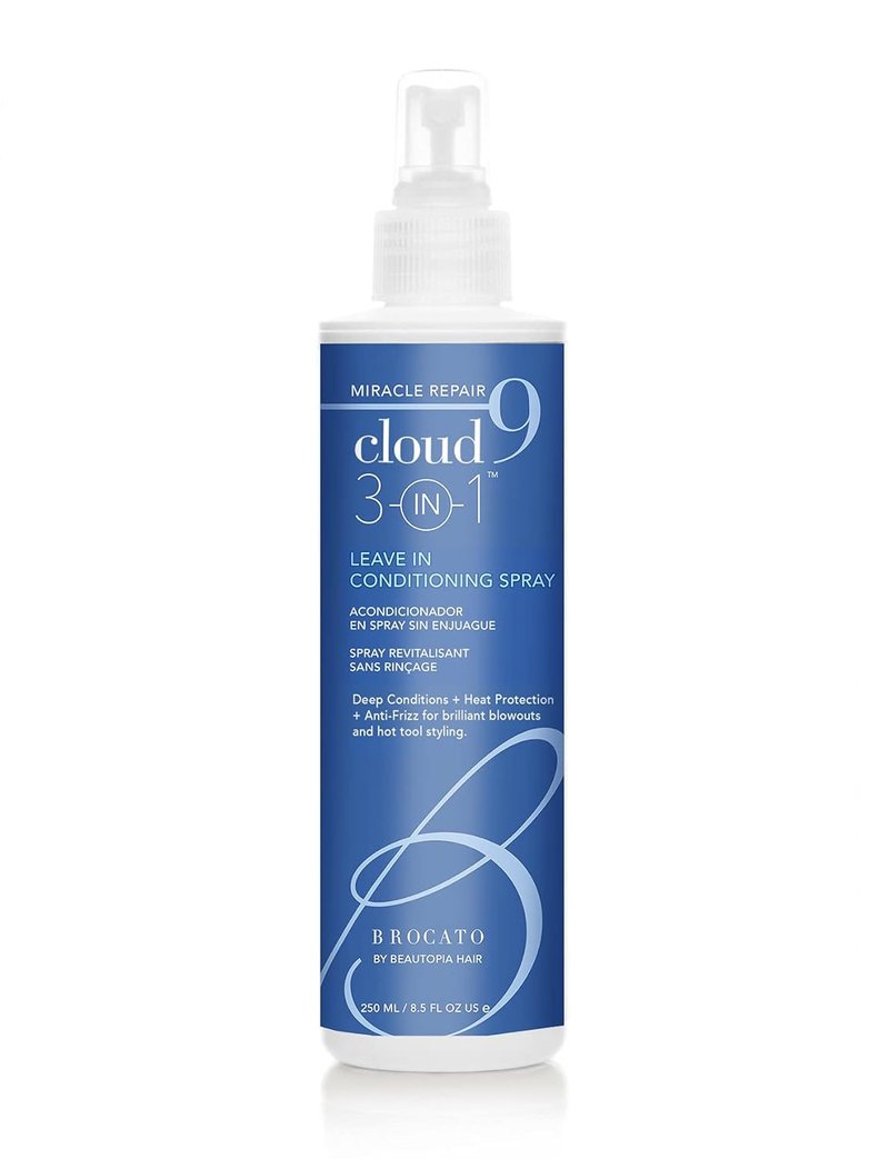Brocato Cloud 9 Miracle Repair 3-in-1 Heat Protectant Spray - 8.5 Oz | Anti-Frizz & Shine for All Hair Types