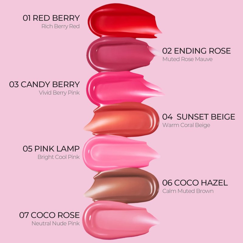 LOVB Pudding Glow Korean Lip Tint - Natural Long-Lasting Lip Stain | Non-Sticky & Lightweight | 0.14 oz (07 Coco Rose)