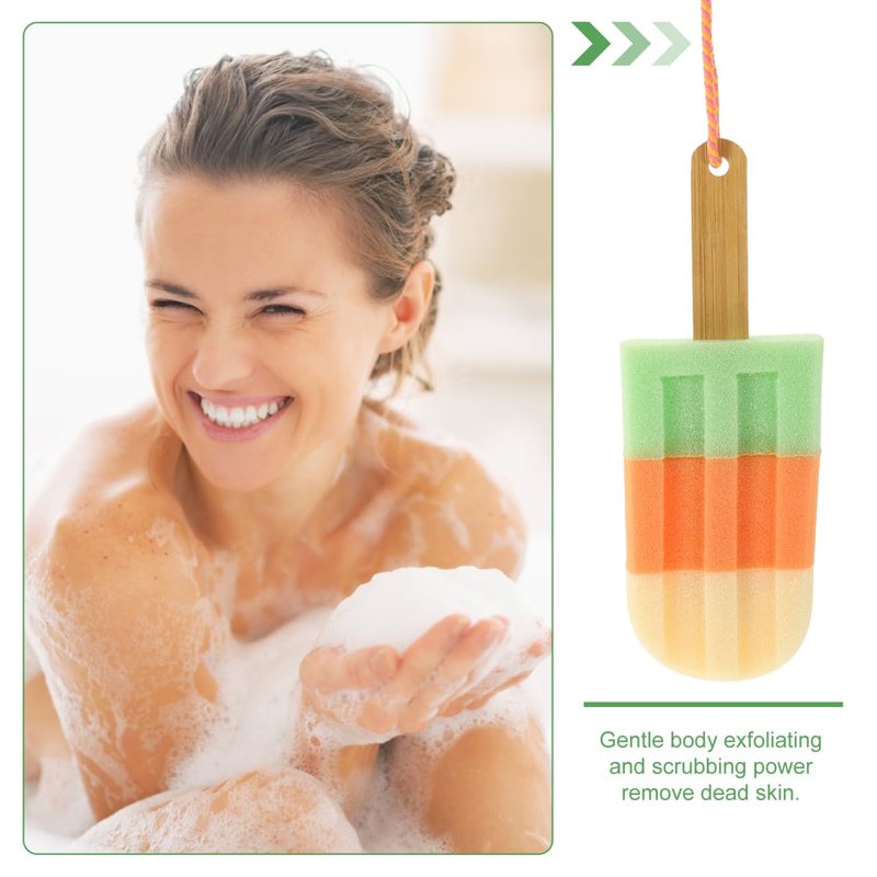 Lurrose 3Pcs Bath Ball Set Ice Cream Shower Loofah Soft Body Rubbing Towel Bath Flower Exfoliating Sponge for Gentle Skin Cleaning