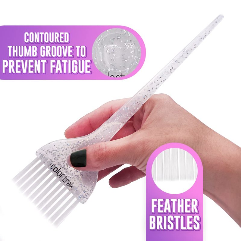Galaxy Glitter Hair Brush Set - 2 Piece Highlighting & Coloring Brushes | Soft & Stiff Bristles, 2.5" & 3" Wide
