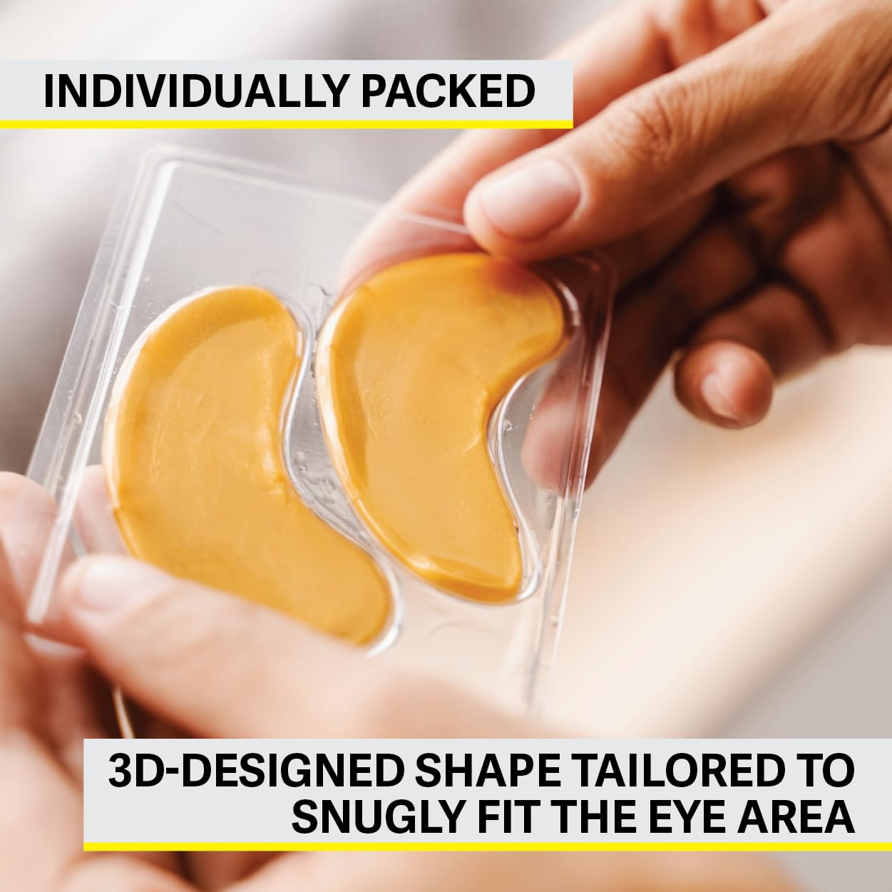ZEST 50 Pairs 24k Gold Gel Crystal Collagen Eye Mask - Under Eye Pads for Moisturizing, Reducing Fine Lines, Dark Circles & Puffy Eyes Patch for Women and Men