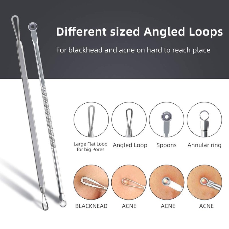 DUcare Blackhead Remover Pimple Popper Tool Kit - (9 Piece Kit) - Professional Stainless Pimples Comedone Extractor Removal Tool