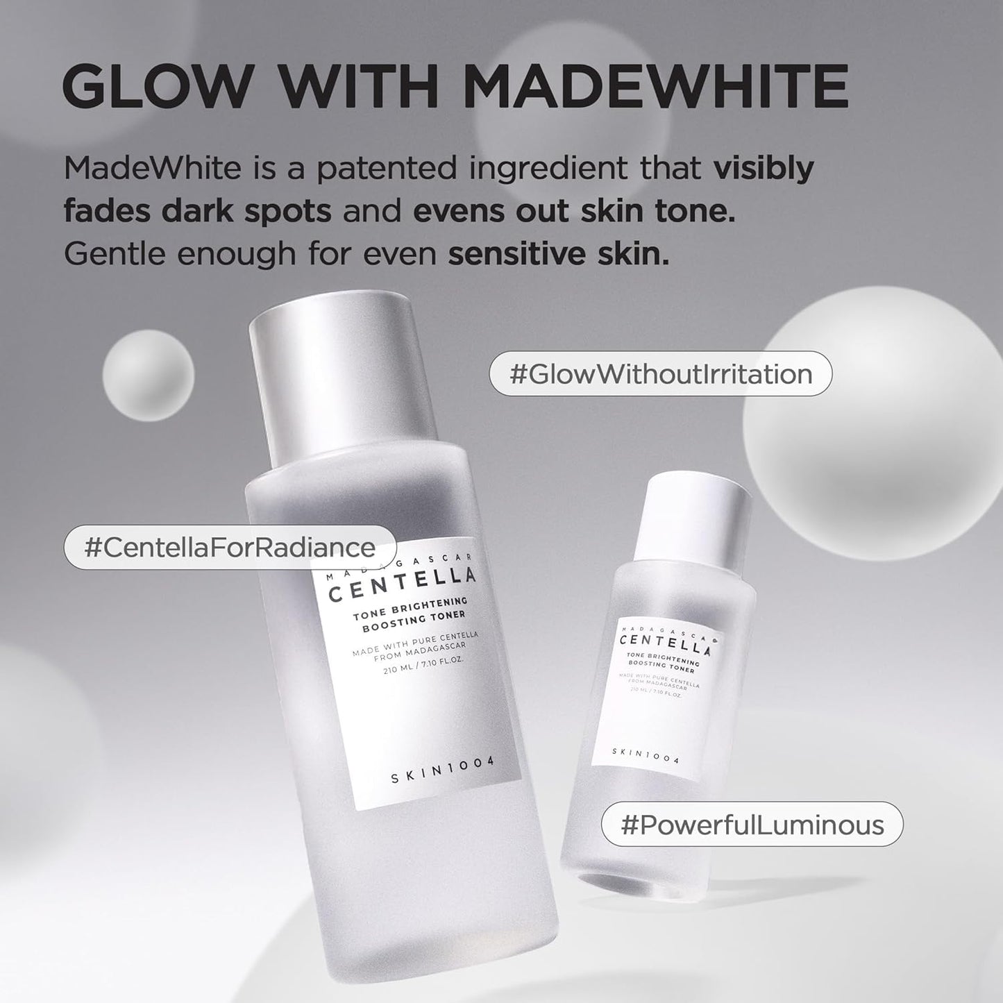 SKIN1004 Tone Balancing Boosting Toner, Korean Face Toner for Uneven Skin Tone, Centella Toner with Niacinamide & MadeWhite, Gentle Exfoliating, Radiant Skin, Korean Skin Care, 7.10 fl.oz / 210ml