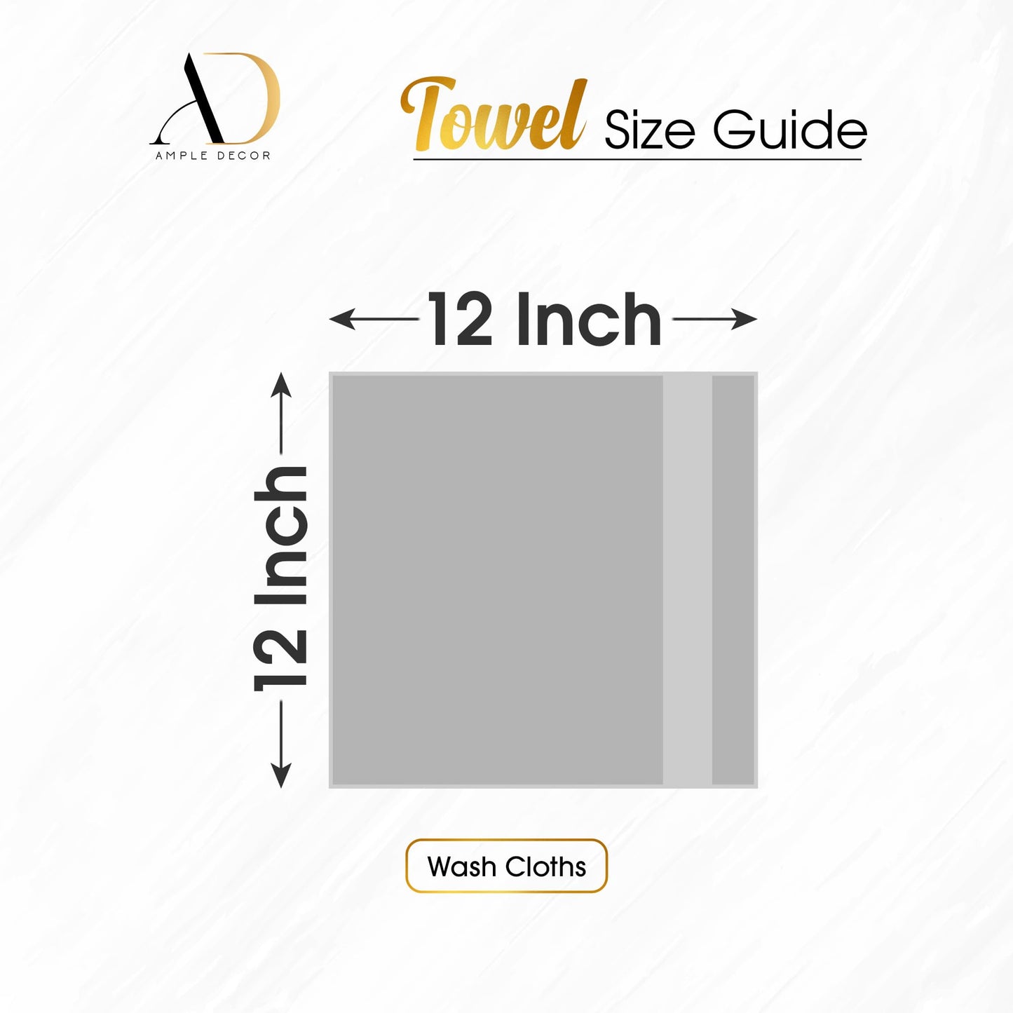 Ample Decor 100% Cotton Washcloths 12x12 Inches, 600 GSM, Soft & Absorbent, Durable, Set of 5, Orange