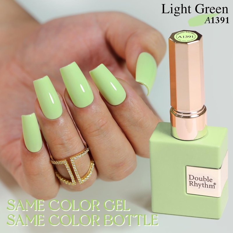 Gel Nail Polish - Double Rhythm 15ML Pure Sheer Soak Off for DIY Manicure | Green A1391