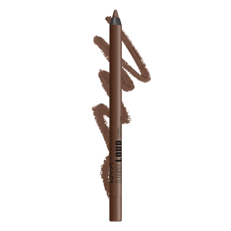 NYX PROFESSIONAL MAKEUP Line Loud Lip Liner, Longwear and Pigmented Lip Pencil with Jojoba Oil & Vitamin E - Rebel Kind (Chocolate Brown)