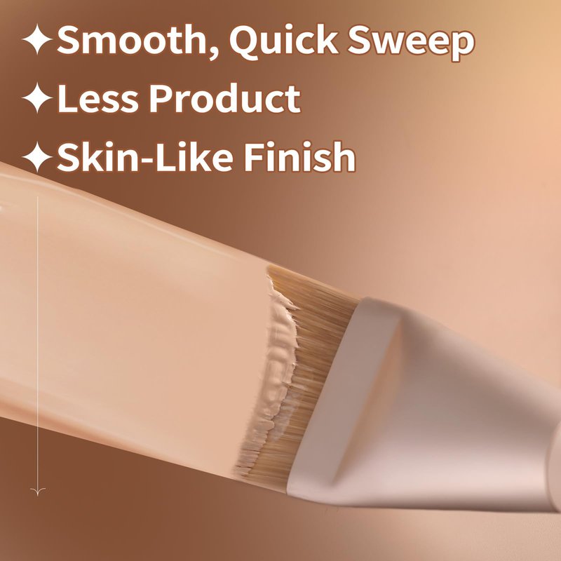 Albeaut Untra-thin Flat Foundation Brush, Spatula Foundation Brush for Liquid Makeup Synthetic Bristles Base Makeup Brush for Seamless Application, Vegan & Cruelty-free P06