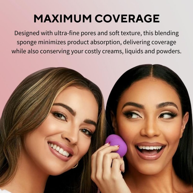 Makeup Blender Sponge Set, Streak Free Application of Liquid, Powder & Cream Foundation, Professional Complexion Blending Tool, Cruelty Free, Vegan, Latex Free, Pack of 3 (1 Helio, 2 Violet)
