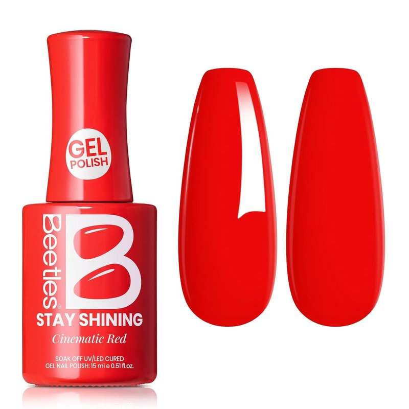 Beetles Red Gel Polish - Long-Lasting 15ML Red Nail Polish | Soak Off UV LED Lamp for Salon Quality Manicure