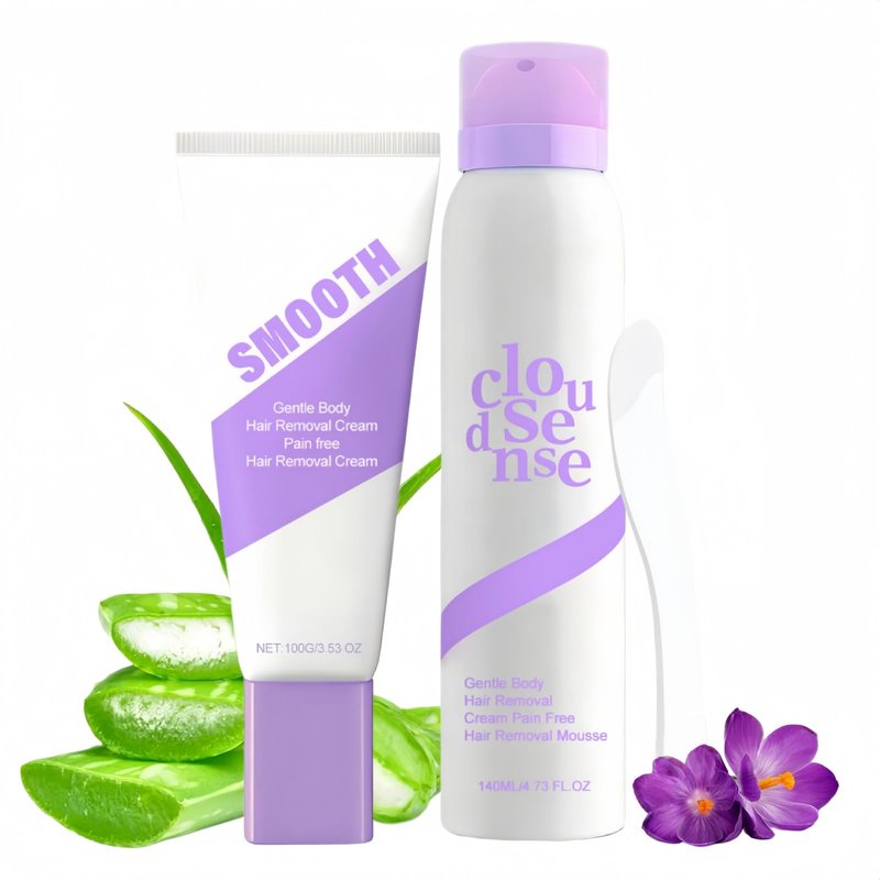 Gentle Hair Removal Cream for Men & Women – Fast-Acting Depilatory for Sensitive Skin with Aloe & Hyaluronic Acid, Travel Size, Citrus Scent（8.26Ounce (Pack of2))
