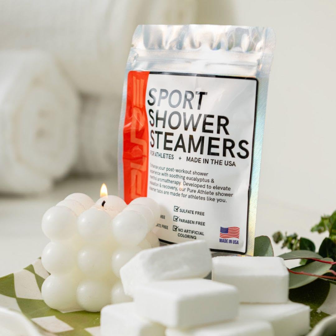 Sport Shower Steamers - USA Made with Natural Lavender Essential Oil, Aromatherapy, Stress and Sinus Relief, Muscle Recovery for Athletes, Best Birthday Presents and Father’s Day Gifts for Runners