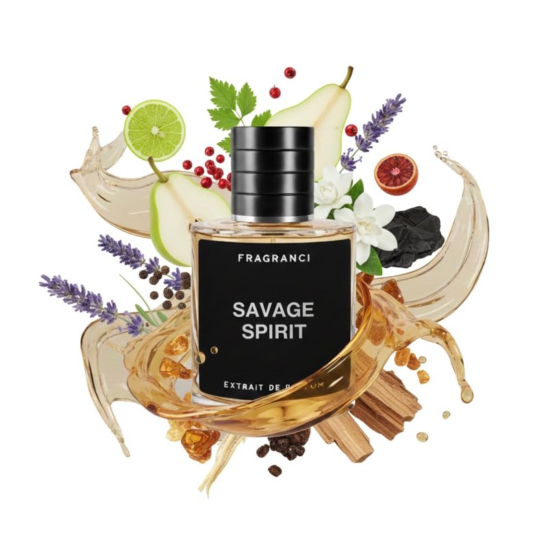 Savage Spirit Perfume for Men - Extrait de Parfum with Fresh Spicy & Amber Notes | Vegan Formula - 50ml