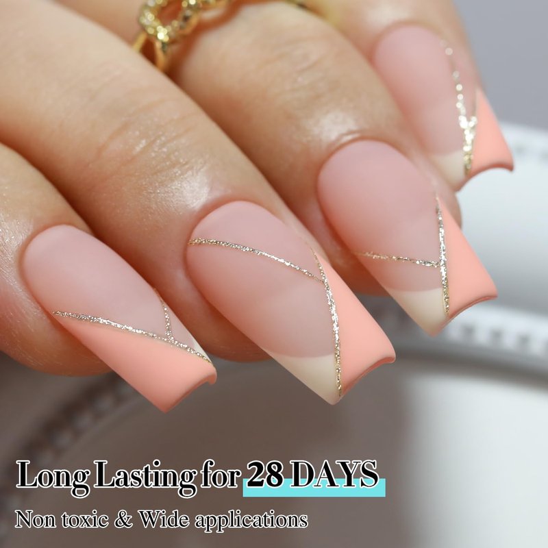 Double Rhythm Gel Polish 15ML Pure Sheer Same Color Same Bottle Soak Off Gel Polish Nail Art Manicure Salon DIY at Home for Women (Milky Orange Pink-A1317)