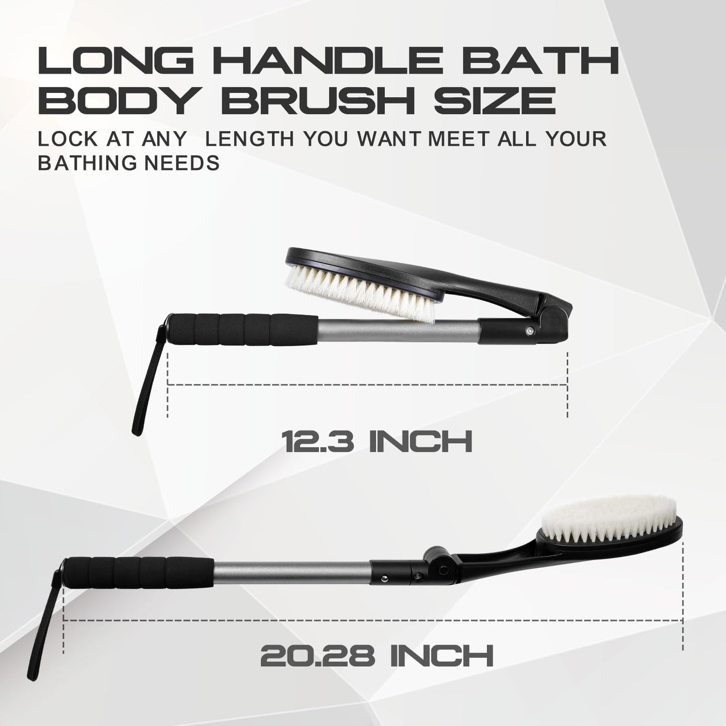 EASACE Body Brush for Back,Lotion Applicator, Long Handle Bath Brush for Showering, Adjustable Head Back Scrubber, Shower Brush with Soft Bristles for Wet or Dry