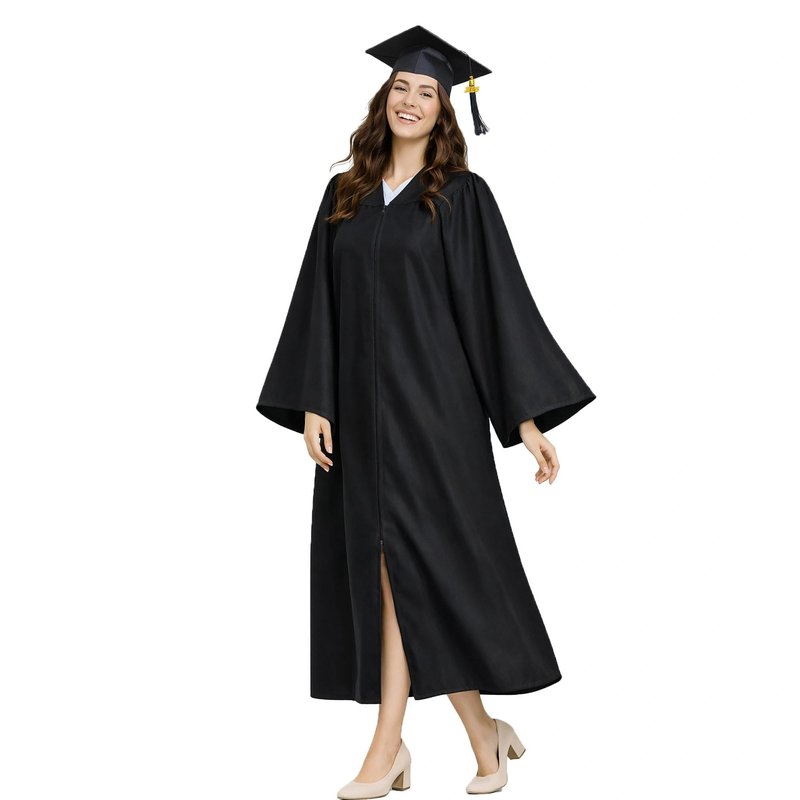 Happy Secret Matte Graduation Cap and Gown Set with Tassel and 2026 Charm for High School College Graduation