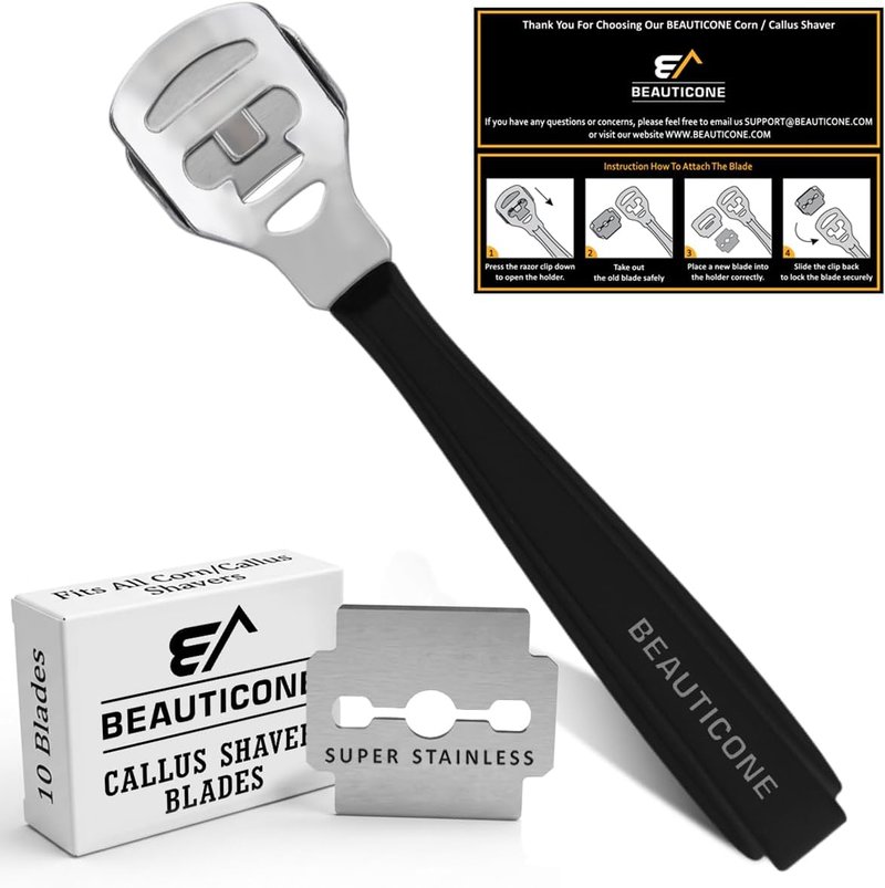 Professional Callus Shaver for Feet - Pedicure Razor with Replaceable Blades | Hard Skin Remover for Cracked Heels