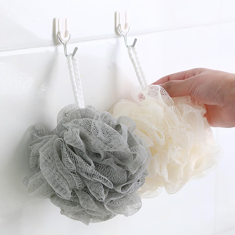UUYYEO 2 Pcs Loofah Exfoliating Bath Sponge Mesh Pouf Shower Ball Large Body Shower Puff Scrunchies Skin Scrubber Body Sponge Body Cleansing Loofah Sponge