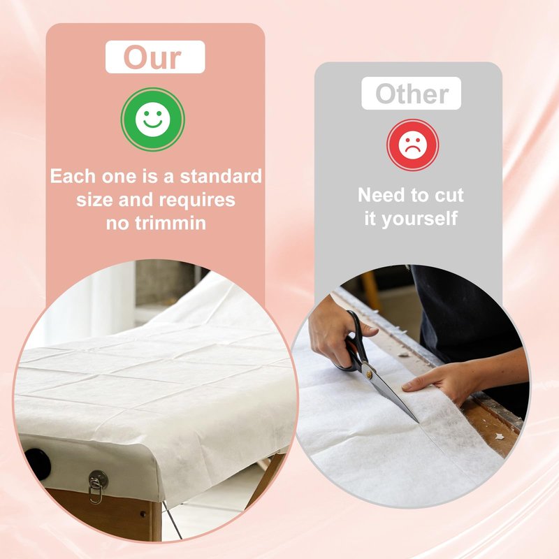KOEPTHA Spa Bed Sheets Disposable Massage Table Set, 90 Pcs Massage Sheets Cover Non-Woven Fabric for Beauty Salon, Hotels, 70’’ x 31’’