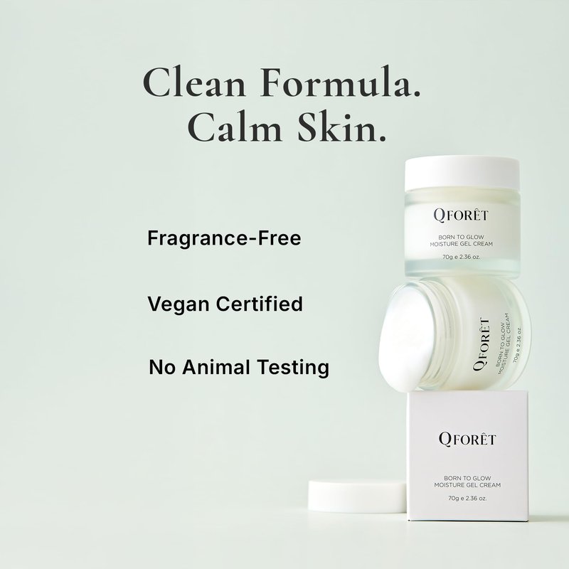 QFORET Hydrating Gel Cream, Fragrance-Free Face Moisturizer for Dehydrated Skin, Phyto Mucin + Hyaluronic Acid + Ceramide, 2.36 fl oz