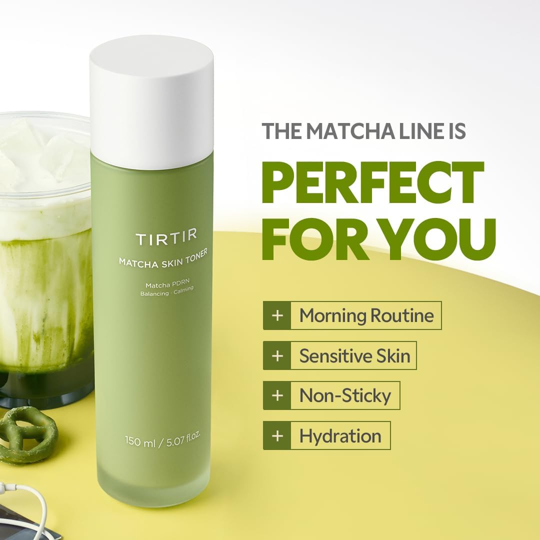 TIRTIR Matcha PDRN Duo - Korean Skincare Bundle for Redness Relief & Hydration | Sensitive Skin Care